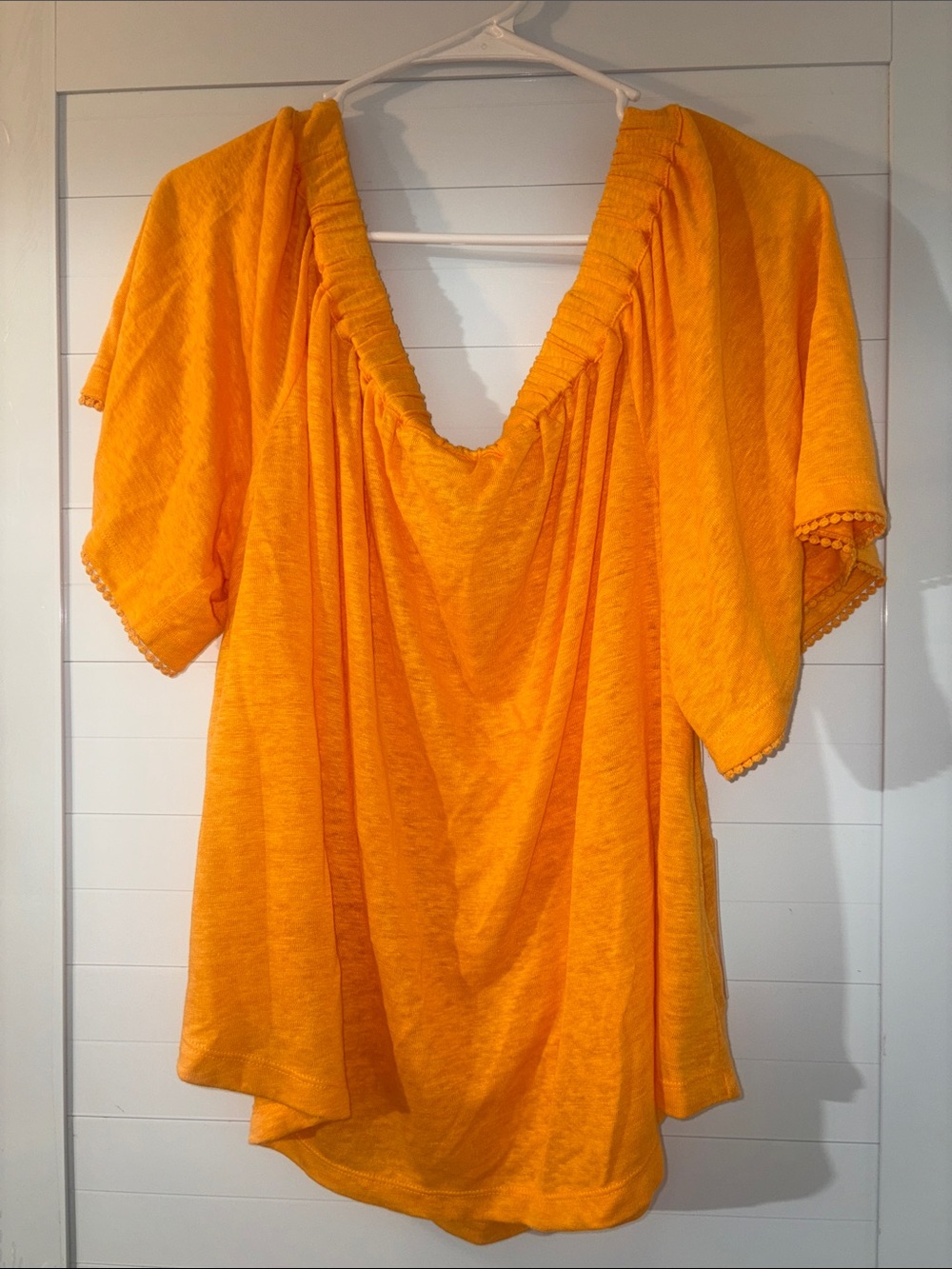 Chico's Bright Orange Elastic-Neck Skirt